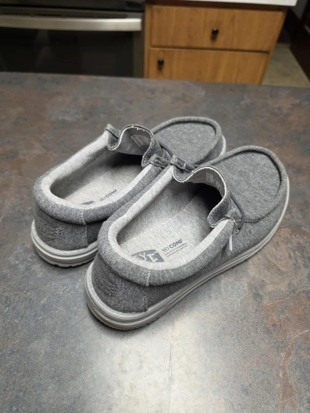 Hey Dude Mens Grey Wally Stretch Jersey Casual Slip-On Shoes - Size 11